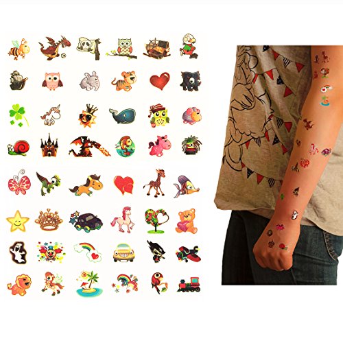 Oblique-Unique® Tattoo Set 48 Stück Kindertattoos Leuchten im Dunkeln
