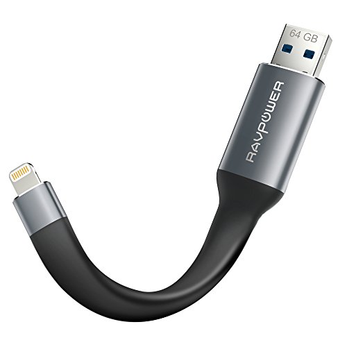 Flash Drive RAVPower Ladekabel und 64GB USB Stick mit Lightning Anschluss externer Speicher Speichererweiterung für iPhone, iPad und Computer
