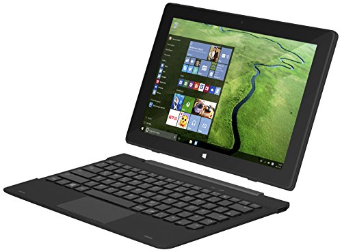 TrekStor SurfTab twin 10.1, 25,7 cm  (10.1 Zoll 2in1 Tablet-PC), HD-Display (IPS, touch), Intel Atom Z3735F (Quad-Core), 2 GB RAM, 32 GB Speicher, WiFi, Windows 10, schwarz