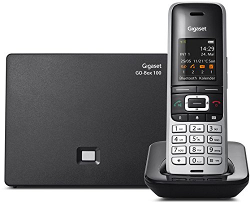 Gigaset S850A GO Hybrid-Dect-Schnurlostelefon (analog und VoIP (ALL-IP), mit Anrufbeantworter) schwarz/platin