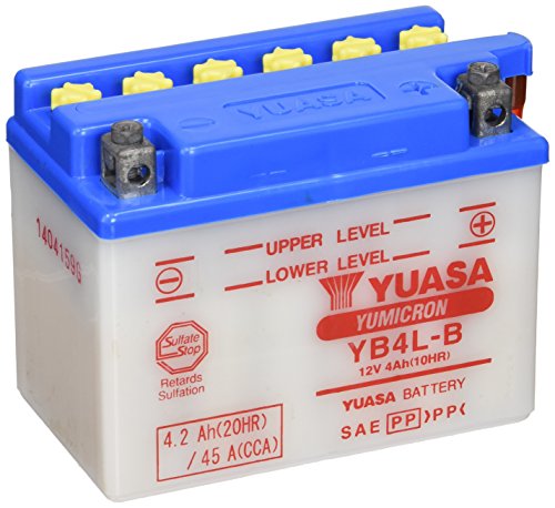 YUASA YB4L-B Powersports AGM Motorrad Batterie, wartungsfrei (Preis inkl. EUR 7,50 Pfand)