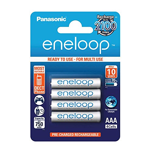 Panasonic eneloop AAA Ready-to-Use Micro NI-MH Akku BK-4MCCE/4BE (750 mAh, eneloop Classic AAA 4er-Pack) -