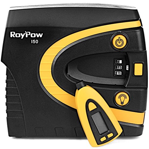 Roypow I50 12V Digitaler Reifen Kompressor, 3 Minuten Aufpumpen Dauer, Abnehmbares Manometer & Reifendruck Voreinstellung & SOS Flashlicht mit 3 Meter Kabel