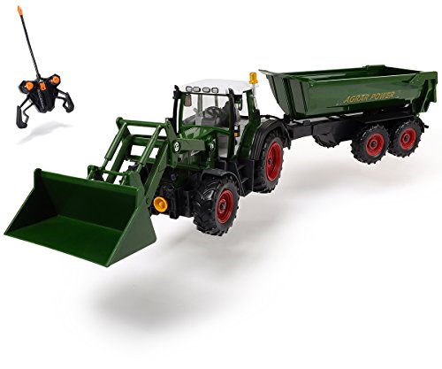 Dickie Toys 201119266 - RC Farmer Set, funkferngesteuerter Traktor mit Anhänger inklusive Batterien, 60 cm