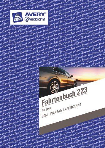 Avery Zweckform 223 Fahrtenbuch für PKW (A5, 40 Blatt) weiß