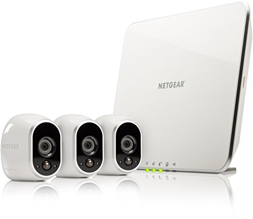 NETGEAR Arlo VMS3330-100EUS Smart Home 3 HD-Überwachung Kamera-Sicherheitssystem (100% kabellos, Indoor/Outdoor, Bewegungssensor, Nachtsicht) weiß