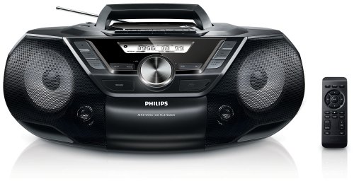 Philips AZ787 CD-Soundmachine (Digitaler Tuner, USB Direct, Dynamic Bass Boost, Sleep-Timer, Kassetten-Deck) schwarz