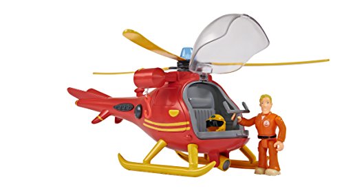 Simba 109251661 - Feuerwehrmann Sam Hubschrauber mit Figur