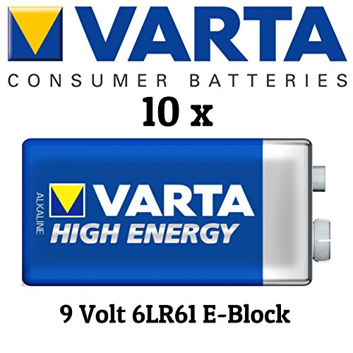 Varta 4922-BL10 MN1604 High Energy Block 6LR61 Alkaline Batterie (9V, 10-er Pack)