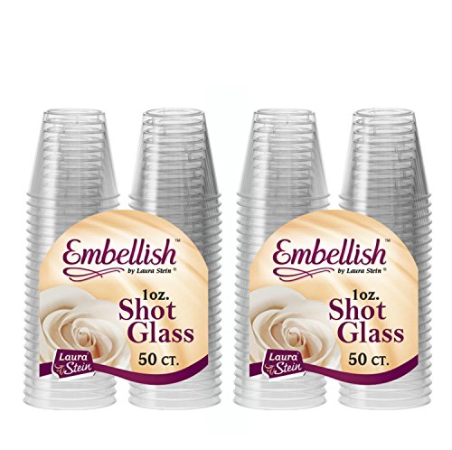 Embellish transparenter Kunststoff, Einweg-Schnapsgläser 30 ml - 1 oz., plastik, 100 Pcs