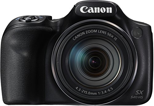 Canon PowerShot SX540 HS Digitalkamera (20,3 Megapixel CMOS-Sensor, 50-fach Ultrazoom, 100-fach ZoomPlus, WiFi, Full HD) schwarz