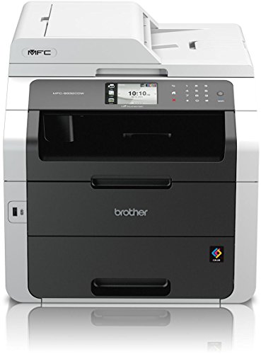 Brother MFC-9332CDW Kompaktes 4-in-1 LED Farb-Multifunktionsgerät (Drucken, scannen, kopieren, faxen, 2.400x600dpi, USB 2.0 Hi-Speed, LAN/WLAN, Duplex) weiß/schwarz