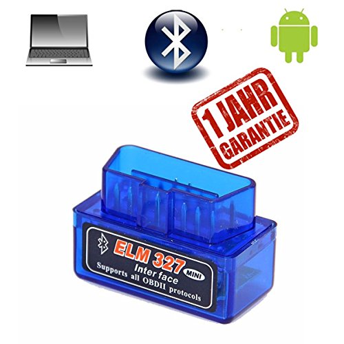 OBD2 OBD II Bluetooth Diagnosegerät Adapter Scanner ELM327 Stecker Interface Auto Car Testgerät Auslesegerät für Android Windows