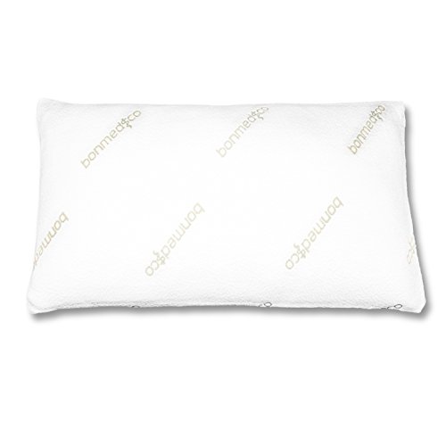 Bonmedico® Pillow Dream, hartes orthopädisches Nacken-Stützkissen mit optimalen Härtegrad, mit für Allergiker geeignetem Milbenschutz-Bezug aus Bambus, passend für 40x80 cm Bezüge