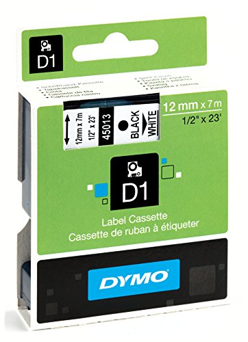 Dymo S0720530 D1-Etiketten (Selbstklebend, für den Drucker LabelManager, 12 mm x 7 m Rolle) schwarz auf weiß