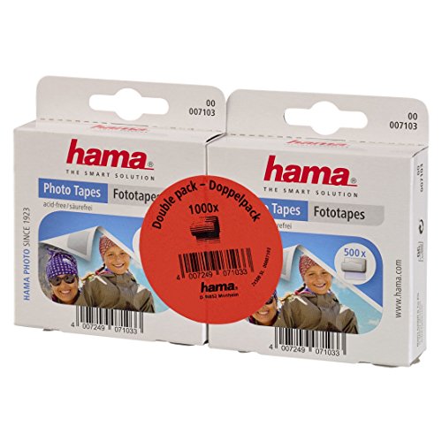 Hama Fototapes (1000 Stück, 2-seitig selbstklebend, Spenderbox, säurefrei, lösemittelfrei, geeignet für Alben)