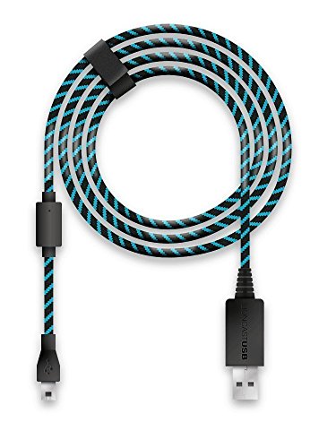Lioncast Ladekabel für Controller der PS4 und Xbox One, 4m schwarz/blau USB