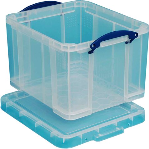 Really Useful 35C Kunststoff-Aufbewahrungsbox leicht robust stapelbar 35 Liter 480 x 390 x 310 mm transparent