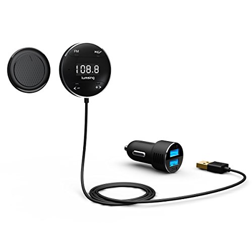 Lumsing Wireless Bluetooth 4.0 Freisprecheinrichtung Empfänger Audio Musik Car Kit 10W USB Ladegerät + Halterungen (Mikrofon / APTX) Schwarz