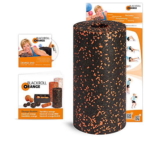 Blackroll Orange (Das Original) - Faszienrolle inkl. Übungs-DVD, Übungsposter & Booklet. Die Massagerolle für die Faszien, auch Foam Roller, Gymnastikrolle, Fitnessrolle genannt, zur Selbstmassage und Behandlung des Bindegewebes. Qualität Made in Germany