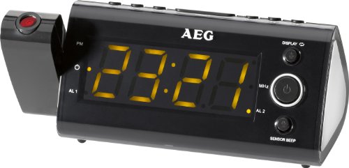 AEG MRC Uhrenradio mit Projektor (11 cm (4,3 Zoll) LED Display, MW/UKW-Tuner)