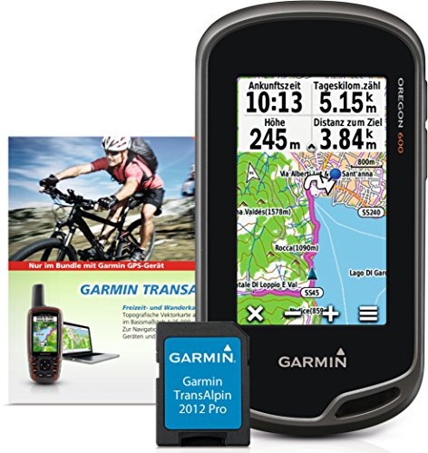 Garmin Oregon 600 Plus Transalpin V4 Pro Micro-SD GPS Outdoor Navi mit 3-Zoll-Touchscreen und Active Routing