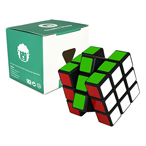 Speed Cube 3x3 - schwarz - 3x3x3 Zauberwürfel Speedcube - Cubikon Typ Cheeky Sheep