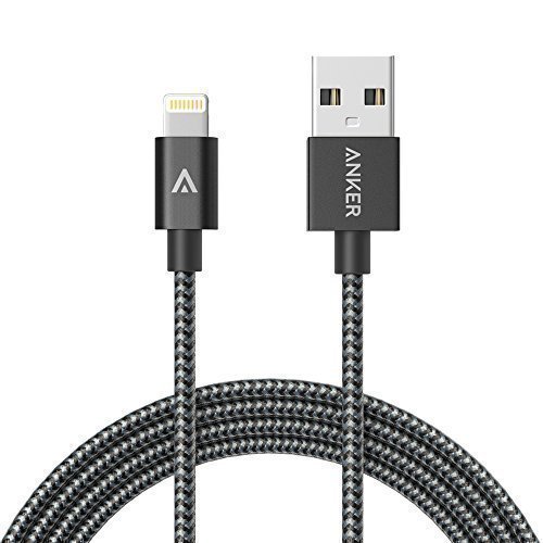 Anker 1.8m Nylon umflochtenes verwicklungssicheres USB Lightning Kabel [Apple MFi Zertifiziert] für iPhone SE / 6s / 6 / 6 Plus / 6s Plus, iPad Pro / Air 2 und weitere (Grau)