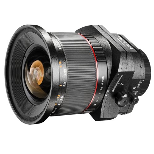 Walimex Pro 24 mm 1:3,5 DSLR Tilt-Shift Objektiv (Filtergewinde 82 mm) für Canon EF Objektivbajonett schwarz