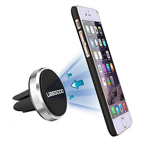 Ubegood Magnet Handyhalterung Auto Halterung Lüftung Universal KFZ Halter für iPhone 6S/6Plus /6/5S ,Samsung Galaxy S6/S5, Galaxy Note 4/3 und jedes andere Smartphone oder GPS-Gerät (Silber)