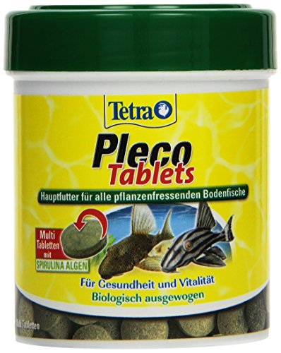 Tetra Pleco Tablets (Grünfutter-Tabletten mit einem hohen Anteil an Spirulina-Algen, Hauptfutter für alle pflanzenfressenden Bodenfische und scheuen Zierfische), 275 Tabletten Dose