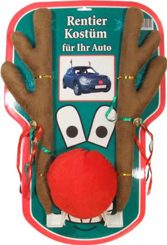 XXL Rentier Kostüm Auto Rudolf Rentierkostüm Car Red Nose Autokostüm Reindeer 45cm Katjas Dreamland