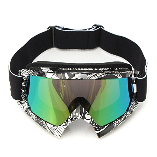 AUDEW Motorrad Goggle Motocross Wind Staubschutz Fliegerbrille Snowboardbrille Schneebrille Skibrille Wintersport Brille Dirtbike Off-Road Schutzbrille QL036farbig