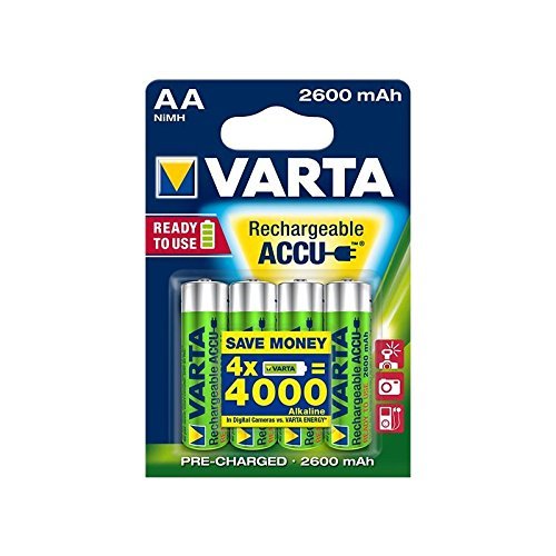 Varta Rechargeable Accu Ready2Use AA Mignon Ni-Mh Akku (4-er Pack, 2600 mAh)