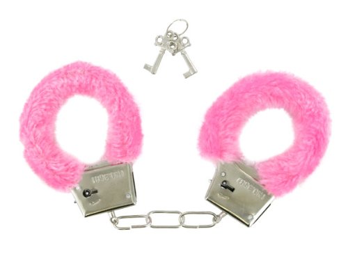 Handschellen mit Pink Plüsch Polstern u. 2 Schlüsseln