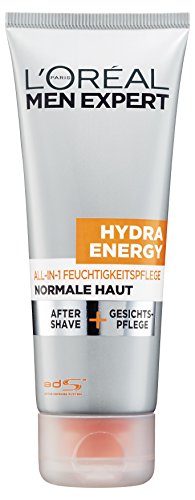 L'Oréal Men Expert Hydra Energy All-In-One Feuchtigkeitspflege - Gesichtspflege und After Shave (24h Feuchtigkeitscreme für Männer), 1er Pack (1 x 75 ml)