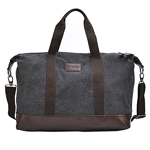 Sel Natural Reisetasche Canvas Weekender Tasche Handgepäck Sporttasche für Reise am Wochenend Urlaub