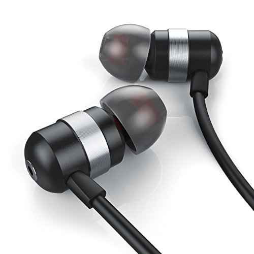 CSL - In-Ear Kopfhörer / Earphone Curved Design | Neue Modellserie 2016s / widerstandsfähiges Aramid-Kabel / optimierter Treiber / Knickschutz | 10mm Schallwandler | schwarz