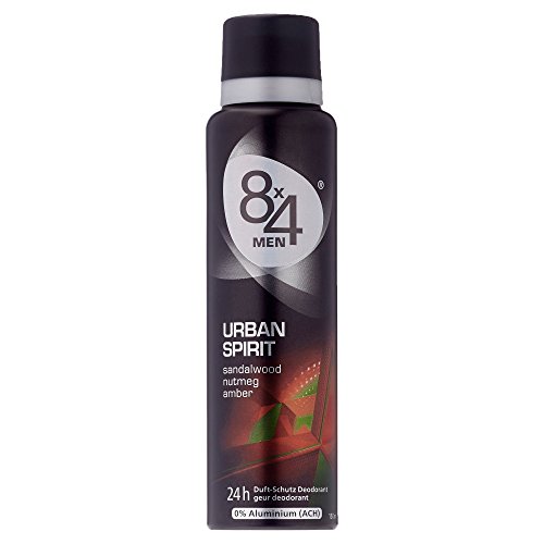 8x4 Men Deo Urban Spirit Spray, ohne Aluminium,1er Pack (1 x 150 ml)