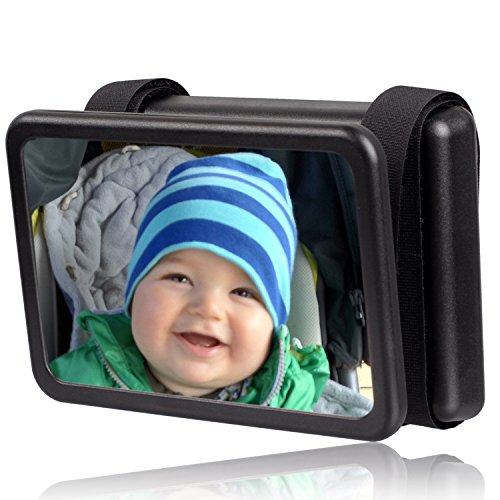 Wicked Chili Baby Spiegel Easy View - Rückspiegel für Babyschalen, drehbar, Spiegel Größe: 140 x 88 mm, schwarz