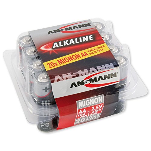 ANSMANN Red Alkaline Batterie Mignon AA LR6 Longlife Alkalibatterie (20er Box) Vorratsbox Sparpaket