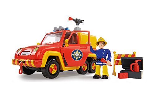 Simba 109257656 - Feuerwehrmann Sam Feuerwehrauto Venus mit Figur und Originalsound