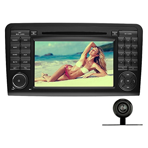 YINUO 7 Zoll 2 Din Touchscreen In Dash Autoradio Moniceiver DVD Player GPS Navigation für Mercedes-Benz ML-W164/W300/ML350/ML450/ML500(2005-2012) GL-X164/G320/GL350/GL450/GL500(2005-2012) mit Rückfahrkamera