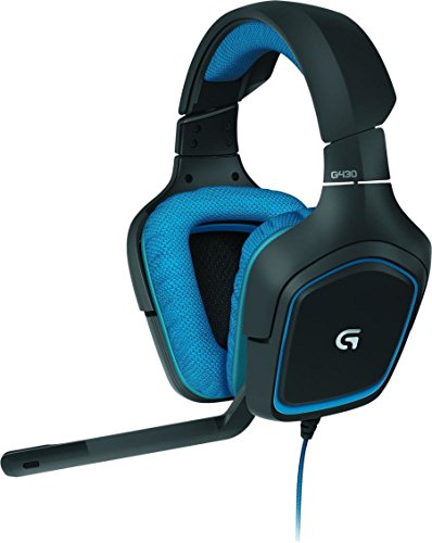 Logitech G430 Gaming Kopfhörer (Dolby 7.1-Surround-Sound für PC und PS4) blau