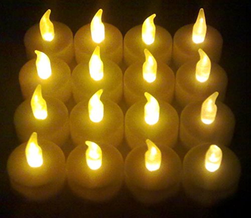16x LED Teelichter flackernd inkl. Batterien CR2032 , flammenlose LED Kerzen mit Flackereffekt , iapyx®