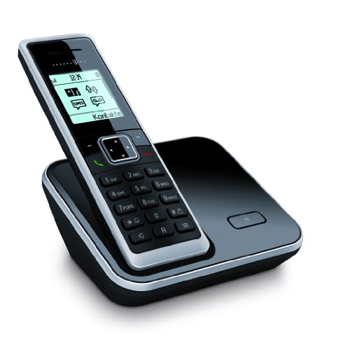Telekom Sinus 206 Schnurlostelefon mit Grafikdisplay (Farbe: schwarz, 150 Telefonbucheinträge, monochromes Grafikdisplay)