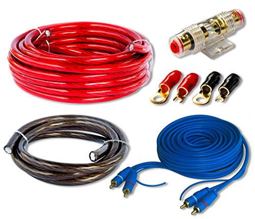 Auto CAR HIFI Verstärker Endstufe Kabel Anschlusskabel KOMPLETTSATZ 10 qmm mit Cinch Kabel #CK-1000#