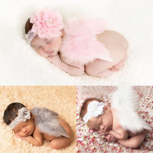 Neugeborene Baby Kostüm Flügel Stirnband Engel Kostüm Fotoshooting Foto Outfit