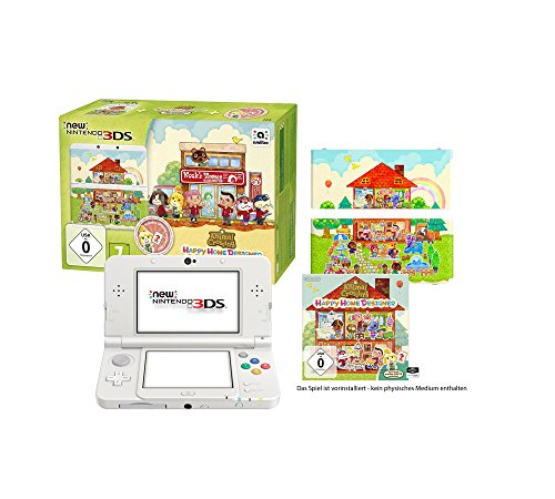New Nintendo 3DS - Konsole, weiß + Animal Crossing Happy Home Designer + Zierblende - [3DS]