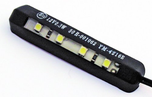 4-LED-Nummernschildbeleuchtung, biegsam, schwarz